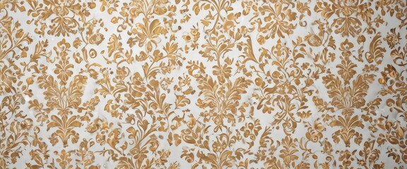Elegant gold & white floral damask, seamless pattern , elegant, stylish, interior