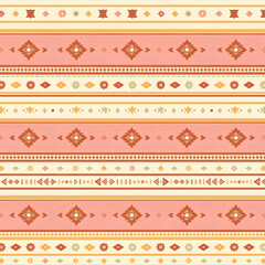 Pastel Southwestern ethnic stripes with woven cotton texture vibe, seamless pattern.
