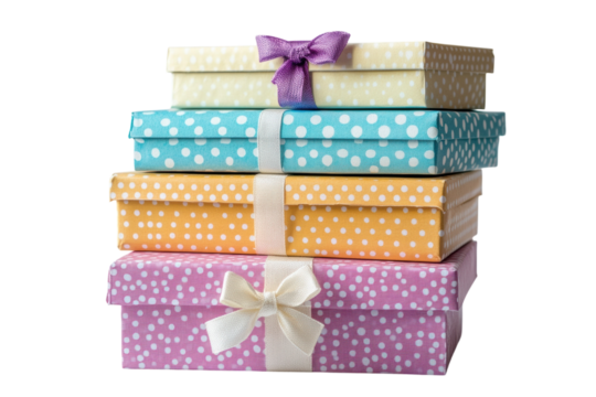 Stack of colorful gift boxes