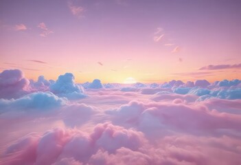 Dreamy cotton candy sunset, soft pink, blue, and yellow gradient  , light, calm, yellow