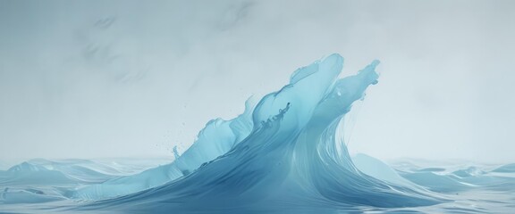 Abstract light blue watercolor, soft brushstrokes, evokes tranquil ocean depths ,  design,  serene