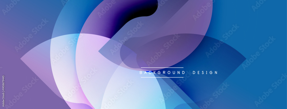 Poster abstract fluid shapes overlap, creating vibrant blue, purple gradients. modern design element for ba