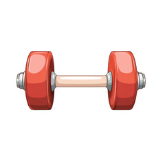 Obraz premium Red Dumbbell on Transparent Background 