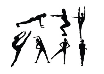 woman yoga silhouette design 