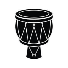 tom tom silhouette art illustration on white background