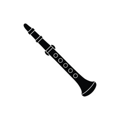 flute silhouette art illustration on white background