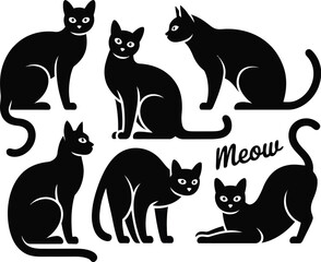 Cat Silhouettes Pest Bundle Cat Logo ...