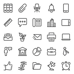 Outline icons set for Business and office