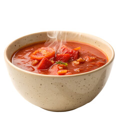Hearty tomato soup isolated on transparent background