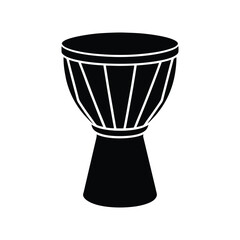 talking drum silhouette art illustration on white background