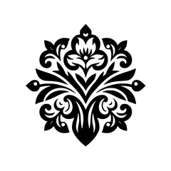 Elegant Black Floral Design on White Background