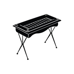 cimbalom silhouette art illustration on white background