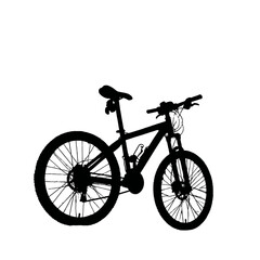 Obraz premium Solid black silhouette of a bicycle moving, Vector Graphic