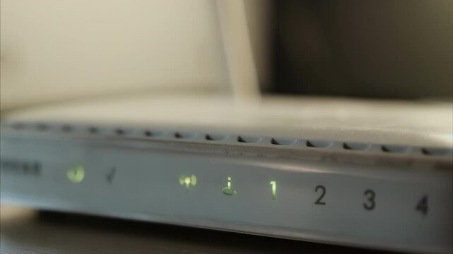 Wifi network router close up stock footage