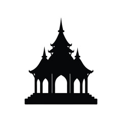 temple silhouette art illustration on white background