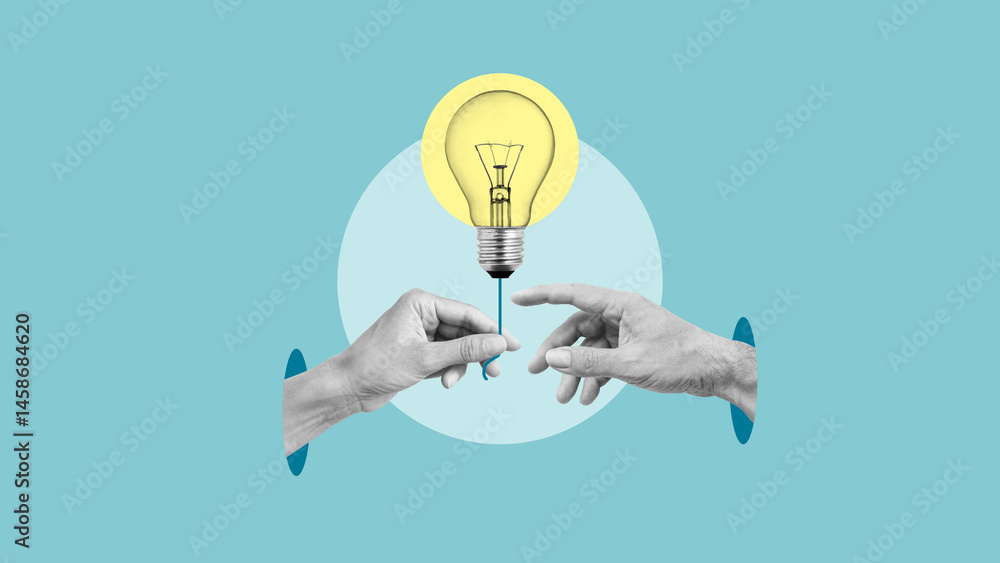 Poster knowledge sharing as leadership and inspiration concept. knowledge transfer and management. ideas th