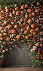 Stunning vintage-inspired artificial flower wall  Perfect photo prop ,  image background,  beautiful flowers