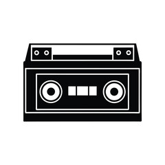 tape echo machine silhouette art illustration on white background