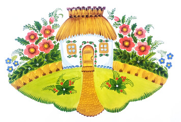 Traditional Folk House with Hand-Painted Decorative Patterns