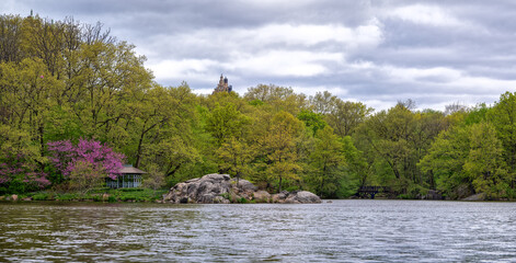 Obraz premium Central Park, New York City at the lake