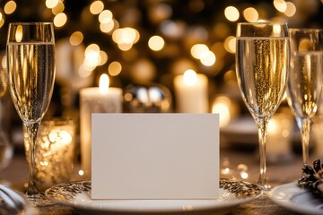 Festive holiday dinner table setting