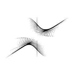 Abstract Line Art Composition: Flowing Curves on White