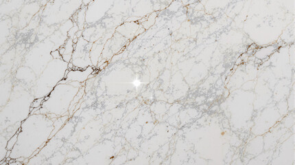 Obraz premium White Marble Texture: Elegant, high-resolution close-up shot of white marble with subtle brown veining, showcasing its luxurious and natural texture. Perfect for design projects.