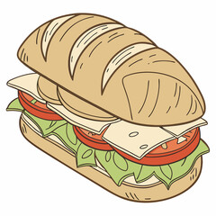 sandwich, white background
