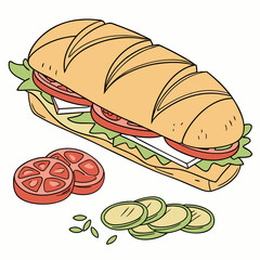 sandwich, white background