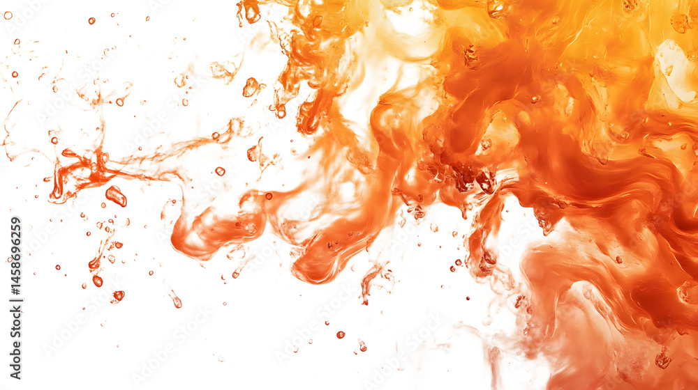 Poster captivating abstract swirls of orange and yellow colors creating a vivid artistic composition