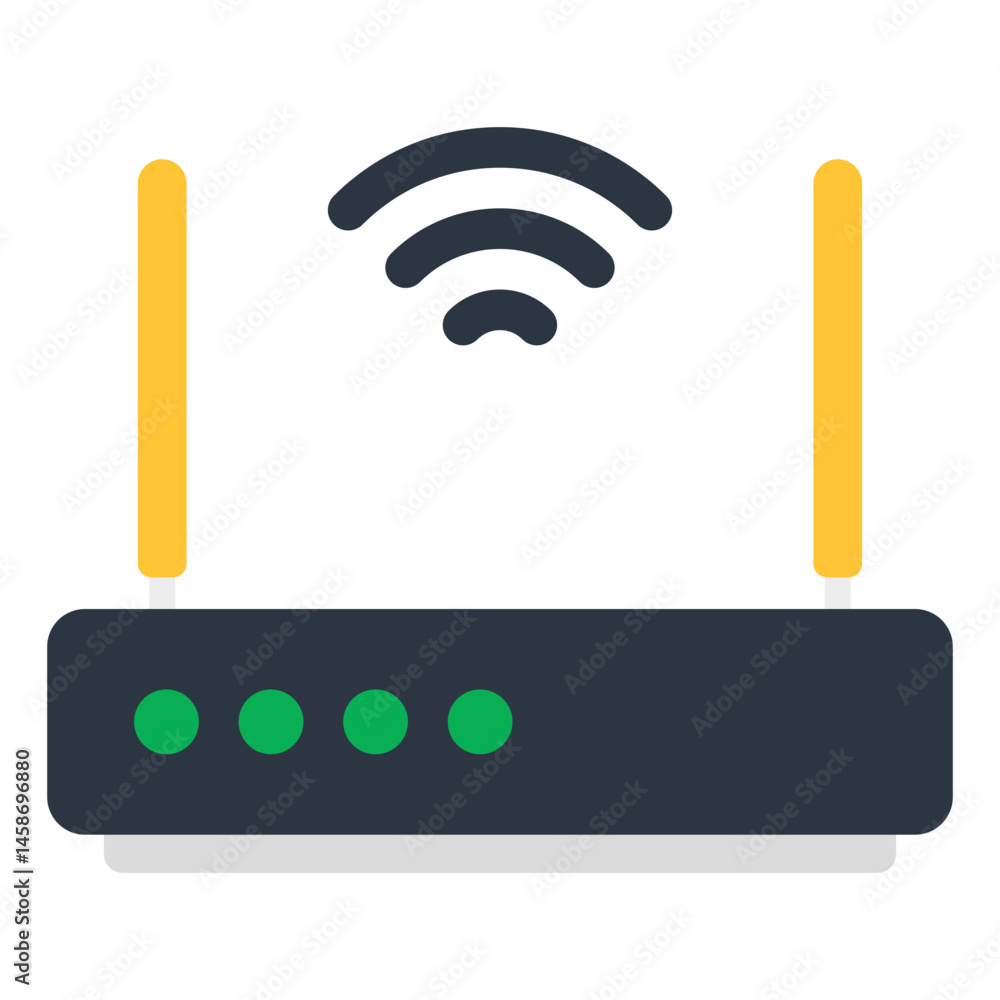 Aufkleber wireless router internet connection wifi signal technology icon