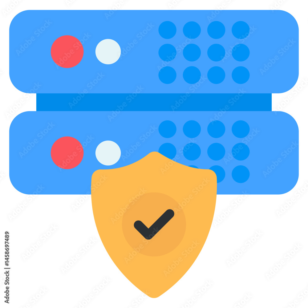 Aufkleber secure server data protection shield icon