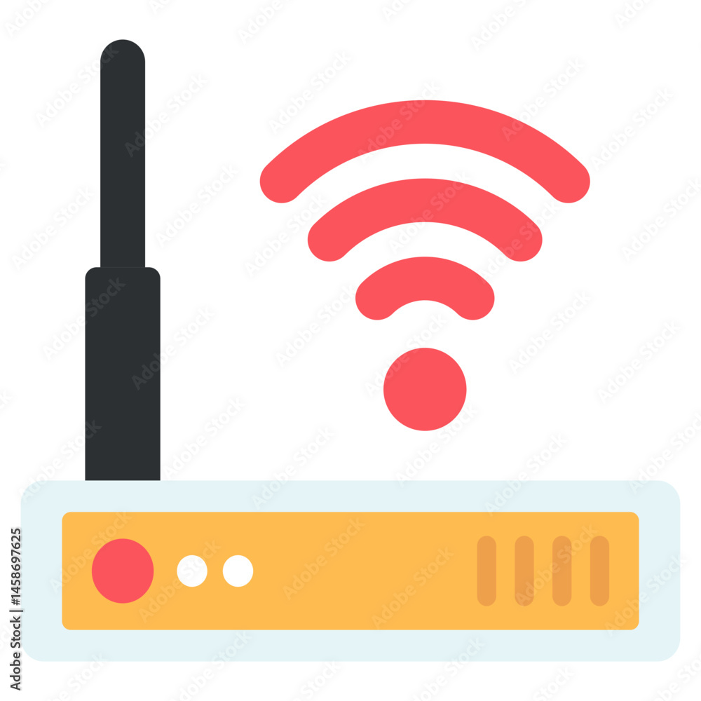 Poster fast wireless router internet connection wifi signal technology icon