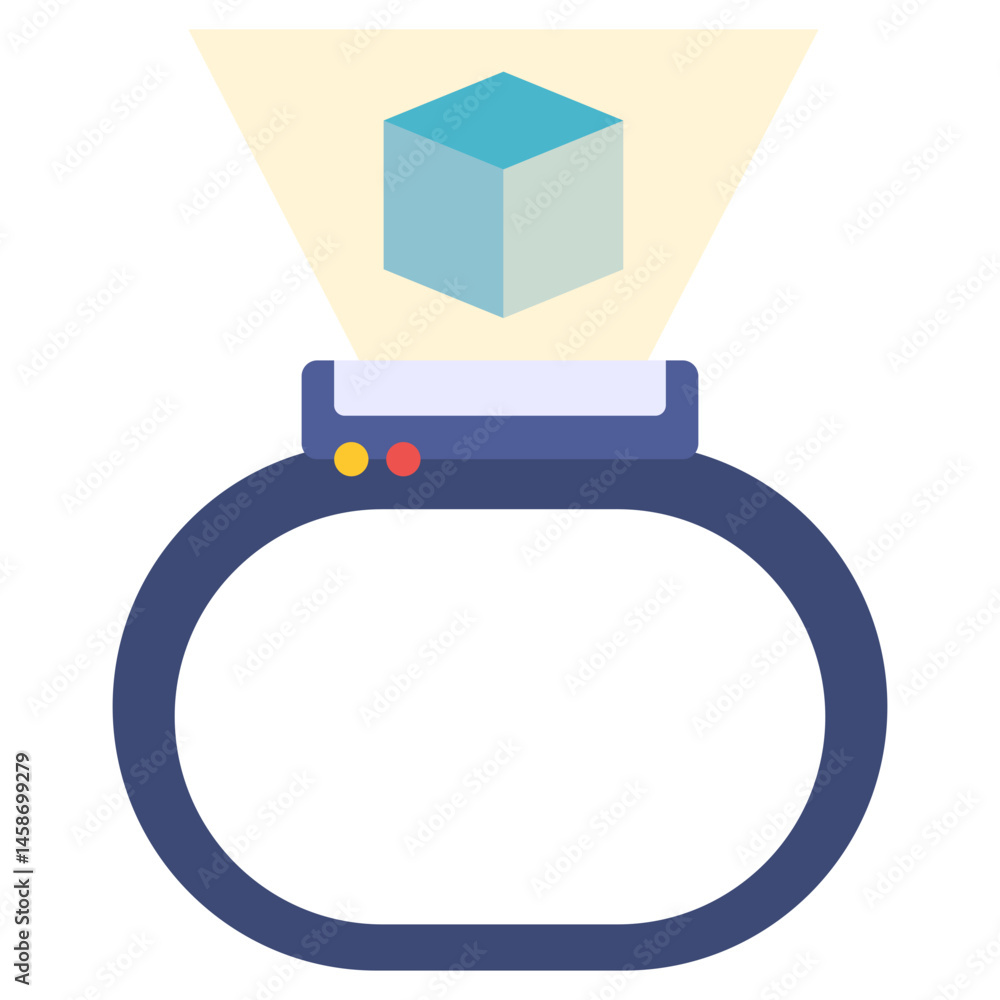 Aufkleber holographic projection smart ring interface 3d model display
