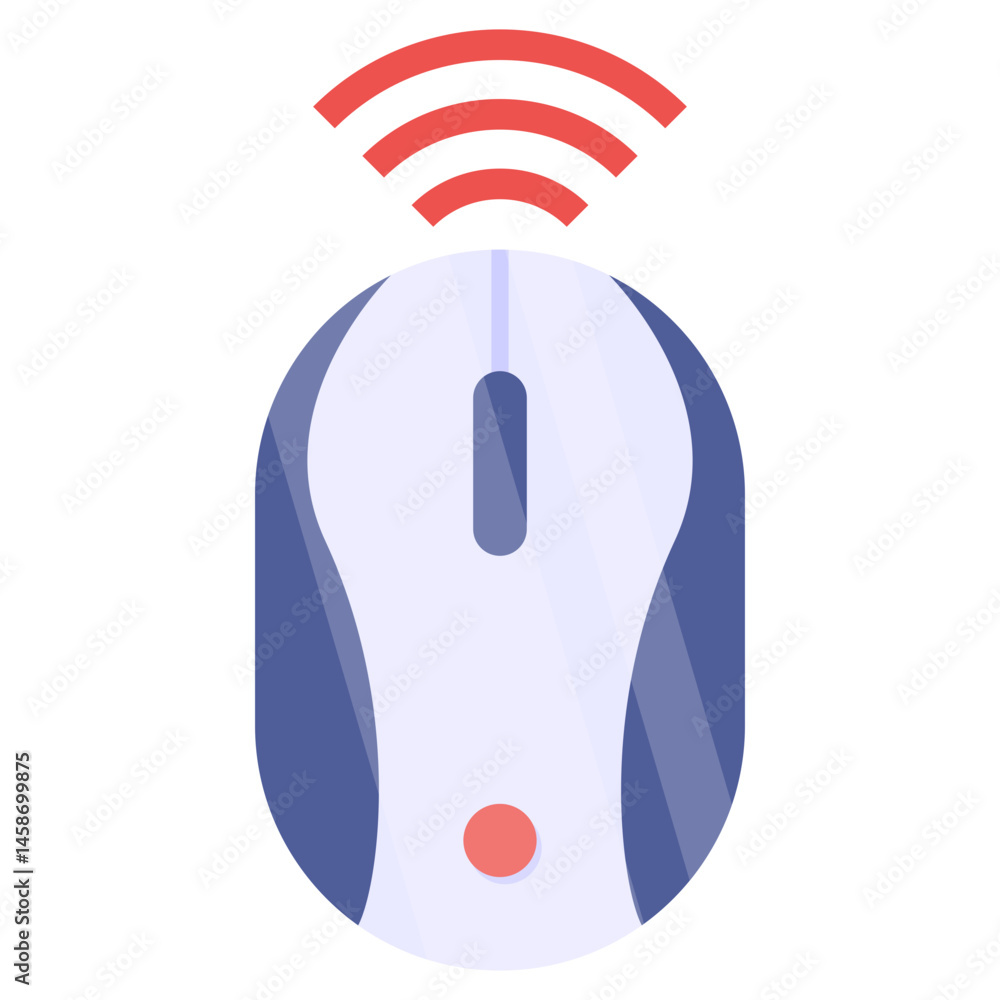 Poster wireless computer mouse icon connecting digital technology