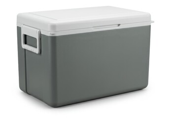 Durable Gray Plastic Cooler Box Icebox Storage Container for Outdoor Picnic Camping Travel Lid Food