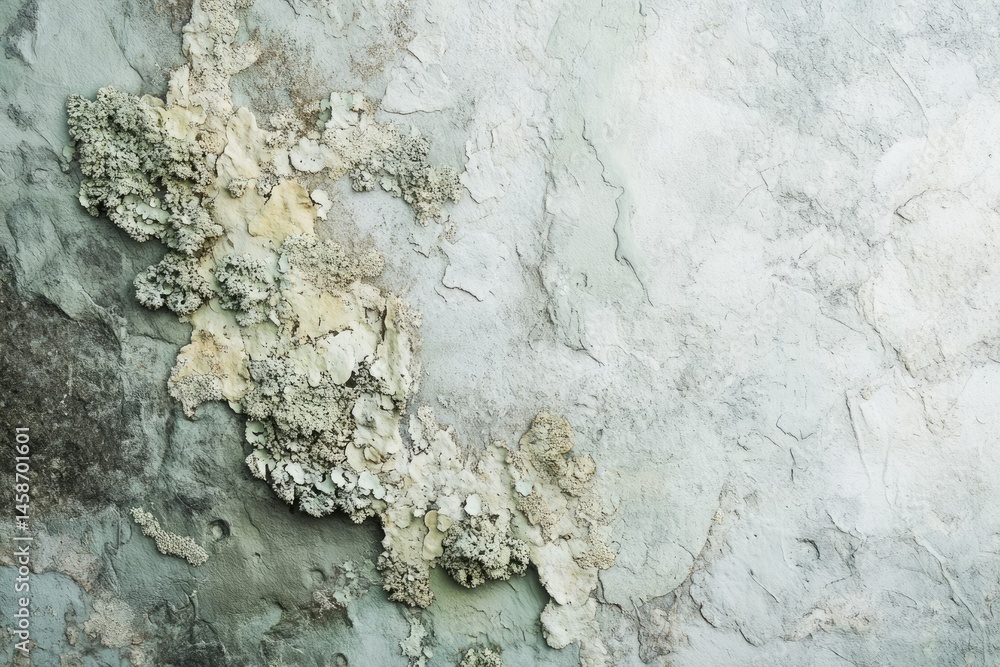 Aufkleber abstract textured background with lichen growth on weathered stone surface.