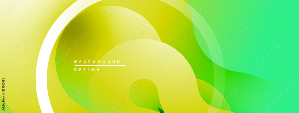 Poster abstract yellow, green gradients. smooth flowing shapes create modern background design. minimalist 