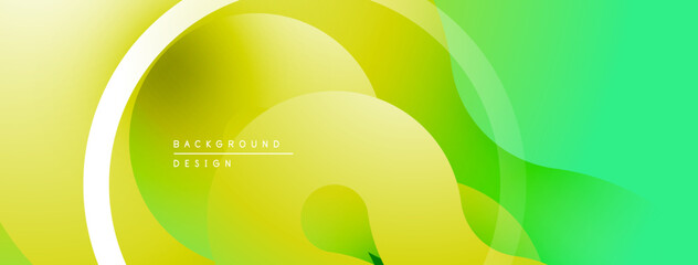 Abstract yellow, green gradients. Smooth flowing shapes create modern background design. Minimalist style, vibrant colors.