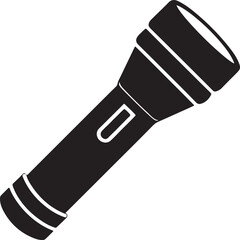 flashlight silhouette, black and white silhouette, vector and illustration
