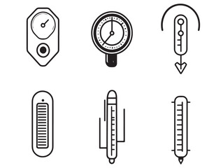 Clean Digital Thermometer Line Art Graphic for Creative Projects