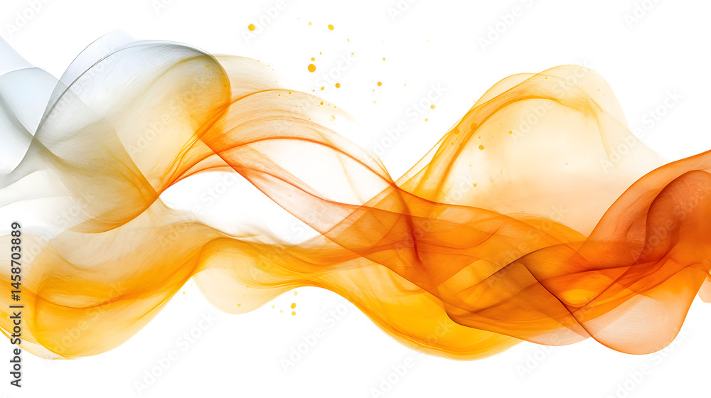 Poster abstract flowing patterns with orange and white waves creating a sense of movement and energy