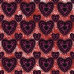 Heart, a picture of overlapping pink hearts reduced in size, print, cover, wallpaper, carpet design, patterns on products.