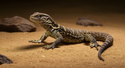 Naklejka premium Lizard on sand