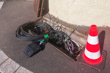 Maintenance or installation work on buried underground optic fiber cables and lines for the...