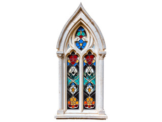 Stained Glass Window in a Gothic Architectural Style