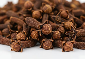 Obraz premium Dried Cloves Spice Aromatic Brown Food Ingredient Texture Dry Herb Warm Spicy Taste Flavor Recipe