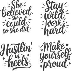 Empowered Hustle The Self Made Brand Revolution typography vector file
