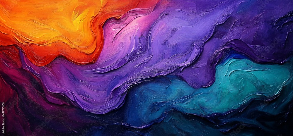 Poster abstract painting with blended colors creating a dynamic and textured surface