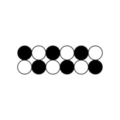 Geometric Black and White Circle Pattern on Light Gray Background